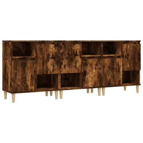 vidaXL Buffets 3 pcs chêne fumé 60x35x70 cm bois d'ingénierie