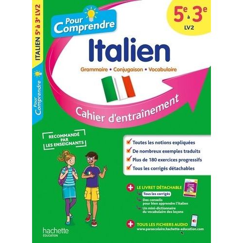 Italien Lv2 5e À 3e - Cahier D'entraînement