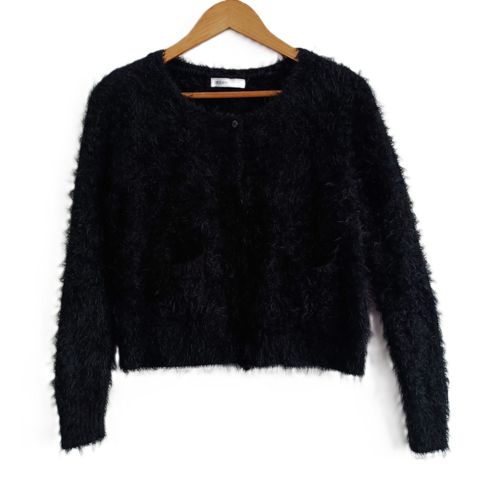 Gilet Court Noir Poilu. Gilet Crop. Dream Look. Taille 36 / 38
