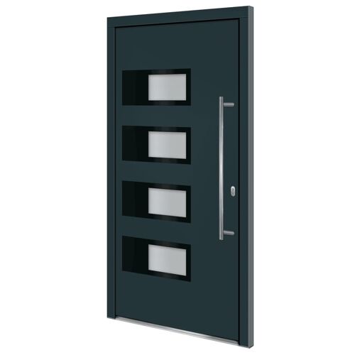 vidaXL Porte d'entrée Anthracite 100x200 cm Aluminium et PVC