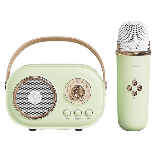 Sans fil Bluetooth Audio Portable Amplificateur Maison KTV Microphone Enfants Karaoké Petit Microphone Haut-Parleur Vert