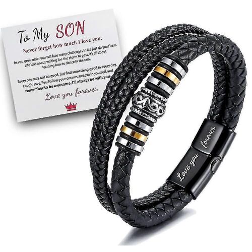 Mode Hommes Bracelet Réglable Bracelet Amour Pour Toujours À Mon Fils Cadeaux
