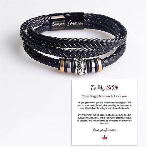 Tressé Faux Cuir Bracelet Corde Hommes Bracelet Pour Fils