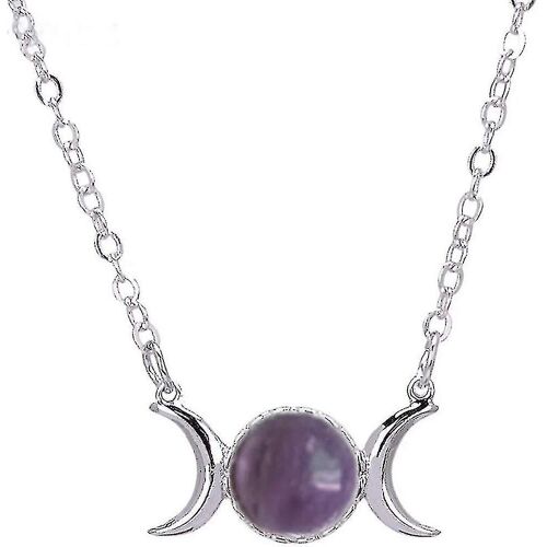 Heytea Collier Pendentif En Pierre Naturelle Opale Symbole De La Déesse De La Lune En Argent
