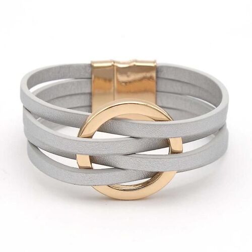 Leather Bracelets For Women 2022 Fashion Bracelets & Bangles Elegant Multilayer Wide Wrap Bracelet Female Jewelry Gift