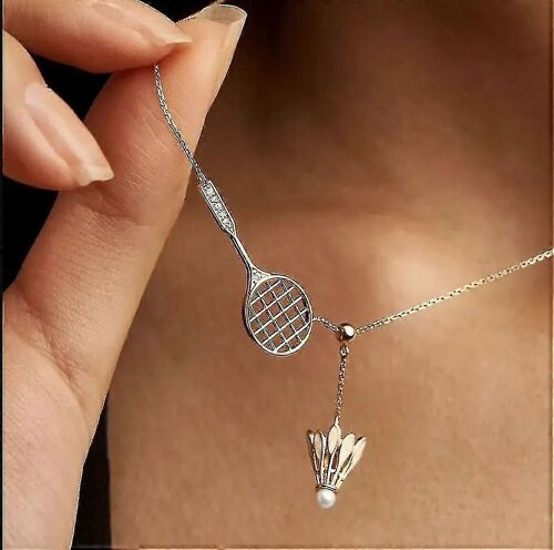 Badminton Réglable & Raquette Mode Collier, Collier Pour Hommes Femmes Garçons Filles Délicat Personnalisé Sport Ball Raquette Collier Réglable Pour Badm