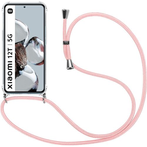 Coque Collier Cordon Pour Xiaomi 12t / 12t Pro Tpu Renforcé Anti-Rayures Avec Cordon Rose - E.F.Connection