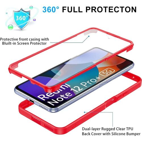 Coque Intégrale Pour Redmi Note 12 Pro Plus 5g / Note 12 Pro+ 5g - Antichoc Tranparent Bordure Rouge - E.F.Connection