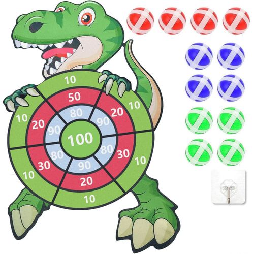 Jeu De Fléchettes Dinosaure Avec 12 Balles Adhésives, Pour Intérieur Et Extérieur,Jeu De Lancer,Cadeau Pour Enfants De 4 À 12 Ans
