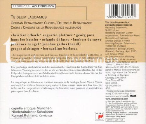 German Renaissance Choirs Te Deum Laudamus Ruhland