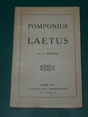 Pomponius Laetus Par De La Grange