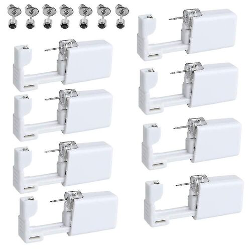 Pack De 8 Pistolet De Perçage D'oreille Jetable Avec Clous D'oreille Asepsis No Pain Safety Self Ear Piercing Gun Kit Outil 