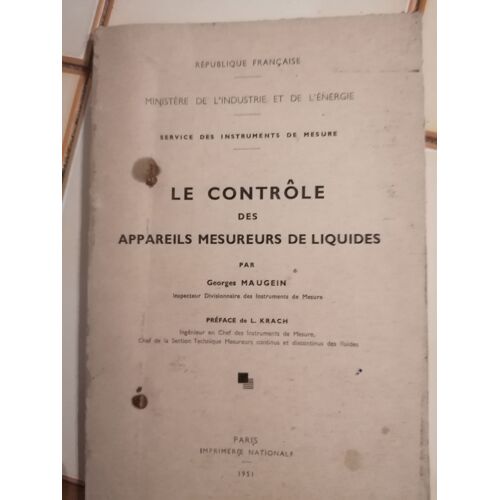 Le Controle Des Appareils Mesureurs De Liquides