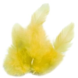 140 Plumes De Coq Jaunes 10 Cm