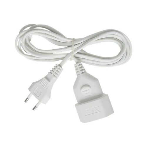 brennenstuhl H03VVH2-F 2x0.75 - Rallonge de câble d'alimentation - EC 60906-1 (F) pour Europlug (M) - 5 m - plat - blanc