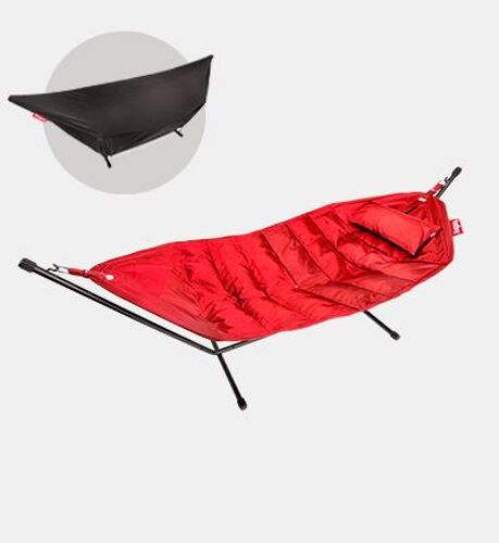 Hamac Headdemock Avec Support, Coussins Et Housse De Pluie - Rouge