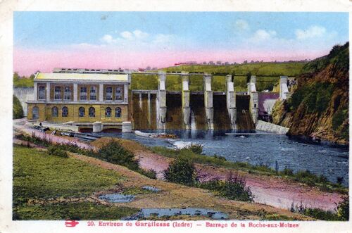 Carte Postale Ancienne, France, Indre ( 36 ), Environs De Gargilesse, Barrage De La Roche Aux Moines