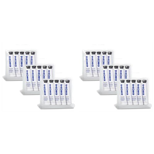 Primo Lot De 6 Lots De 5 Tubes Aluminium 12ml Peinture Gouache Blanc 100