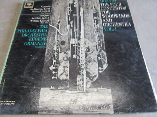 33 Tours The Philadelphia Orchastra Eugene Ormandy Bassons K 191 Garfield Flute K 313 W Kincaid :: Mozart The Four Concertos For Woodwinds Vol 1 Ref Columbia 5851 Usa
