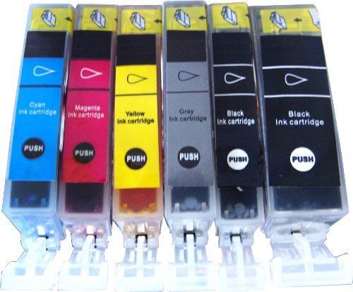 24 cartouches d'encre compatibles - inclusif gris - remplacent Canon PGI 525 BK, CLI 526 BK, CLI 526 G, CLI 526 C, CLI 526 M, CLI 526 Y, compatibles avec Canon PIXMA MG6150 / MG8150 / MG6250 / MG8250