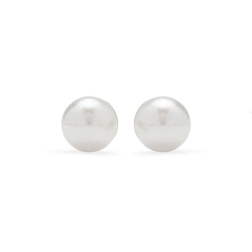 Boucles D'oreilles Luxenter En Argent 925 Avec Perle Blanche Finie En Or Jaune 18k - Danlug