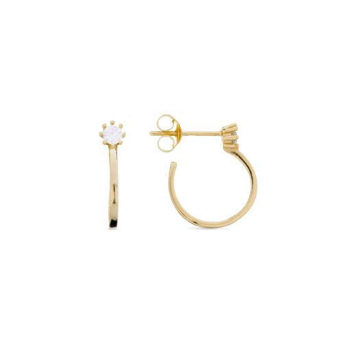 Boucles D'oreilles Luxenter Nazta En Argent 925 Et Zirconium Brillant Avec Finition En Or Jaune 18k