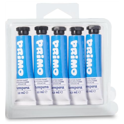 Primo Pack 5 Tubes Aluminium 12ml Peinture Gouache Cyan 501