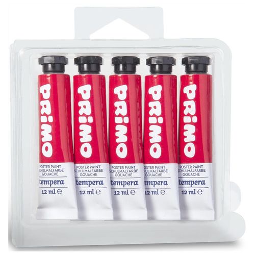 Primo Lot De 5 Tubes Aluminium 12ml Peinture Gouache Carmine 310
