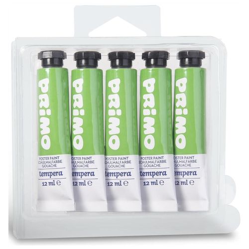 Primo Pack 5 Tubes Aluminium 12ml Peinture Gouache Vert Brillant 610