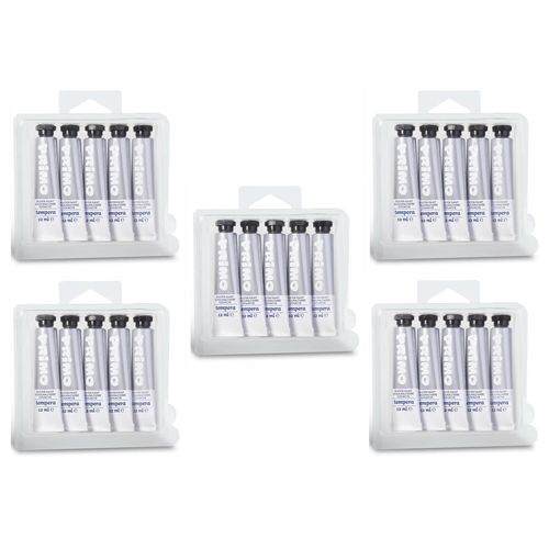 Primo Lot De 5 X 5 Tubes Aluminium 12ml Peinture Gouache Argent 910