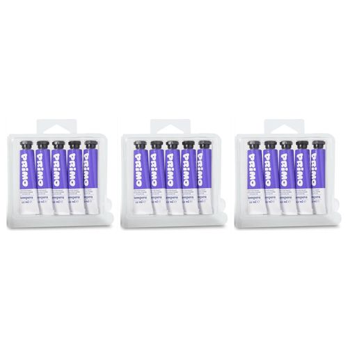 Primo Lot De 3 X 5 Tubes Aluminium 12ml Peinture Gouache Violet 400