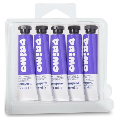 Primo Pack 5 Tubes Aluminium 12ml Peinture Gouache Violet 400