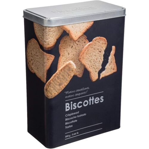 Boîte À Biscottes En Métal À Relief "Black Edition" - Noir - 18 X 10 X 24,5 Cm
