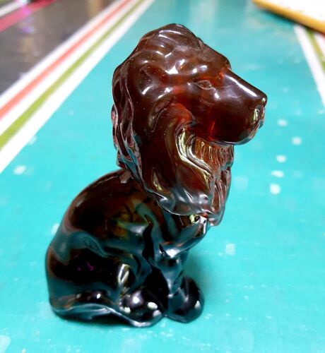 Flacon Parfum Vide En Verre Avon , Musk For Men , Forme Lion