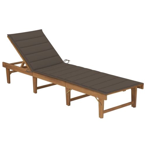 Vidaxl Chaise Longue Pliable Avec Coussin Bois D'acacia Solide