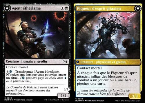 Agent Étherlame / Piqueur D'esprit Gitaxien - Magic - L' Invasion Des Machines - C - 88 - Recto/Verso