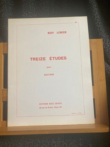 Roy Lisker Treize Études Pour Guitare Partition Éditions Max Eschig