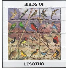 Lesotho Timbre Animaux : Les Oiseaux