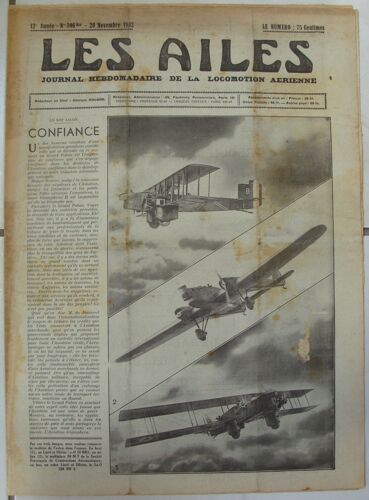 Les Ailes N° 596 Bis (20/11/1932) : L'effort Industriel Français (Le13e Salon De L'aéronautique) / Que Vaut La Chasse De Nuit ? / Robert Bajac, Chef-Pilote De L'air-Union / ...