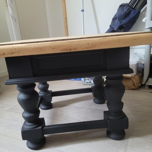 Table Basse Bois Massif Relookée