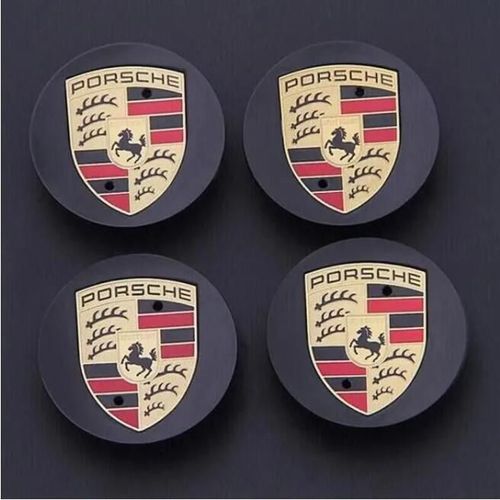 4 X Bouchons Roue Noir Abs 65mm Enjoliveur De Moyeu Pour Porsche Macan
