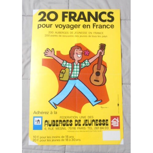 Affiche 60x40 G Nicolitch Federation Unie Des Auberges De Jeunesse Tres Rare Etat Correct
