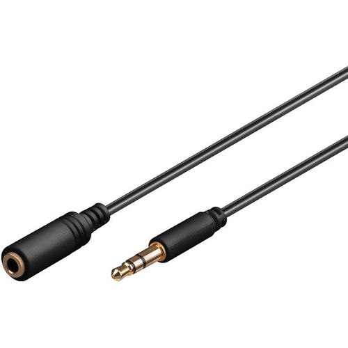 goobay AVK 184-0500 - Rallonge de câble audio - mini-phone stereo 3.5 mm femelle pour mini-phone stereo 3.5 mm mâle - 5 m - noir