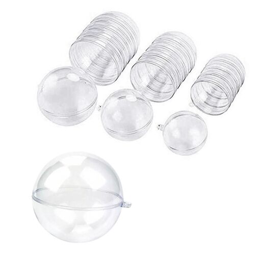 15paires de 30pcs de boule en plastique boule creuse décoration de Noël balle suspendue centre commercial pour fenêtre de ciel transparent