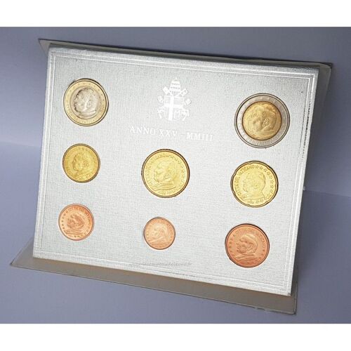 Coffret Bu Vatican 2003 8 Pièces Jean Paul Ii Vaticano Brillant Universel