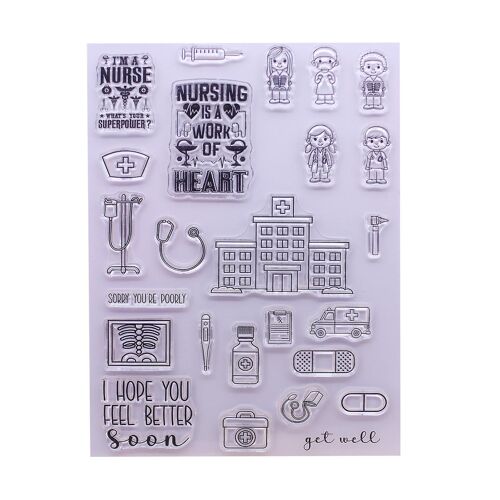 Infirmière De L'hôpital Effacer Timbre Sceau Artisanat Fait À La Main Décor En Relief Pour La Fabrication De Cartes Bricolage Scrapbooking Album Photo Décoration Fournitures Cadeaux