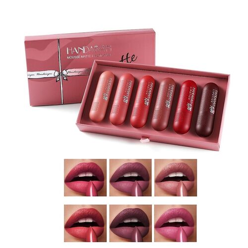 6 Couleurs Imperméable À L'eau Velvet Matte Lipstick Sexy Pigments Maquillage Longue Durée 