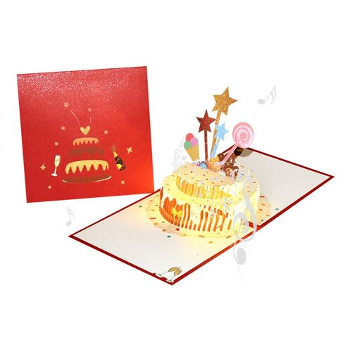 Cartes d'anniversaire musicales avec lumière et musique La carte popup d'anniversaire 3D joue la chanson