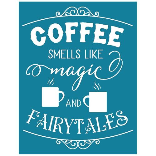 Coffee Self Adhesive Silk Screen Printing Stencil Mesh Transfers For Diy T-Shirt Pillow Textile Painting Decor