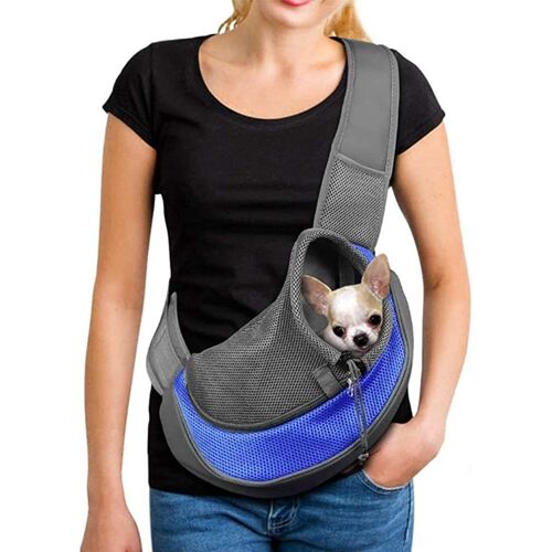 Sac De Transport Chien Sac Bandoulière Filet Respirant Pour Chien Et Chat Chiot Épaule Pour Animaux De Compagnie Sling Sac Transporteur Réglable Sac De Voyage Pour Petits Animaux Chien,L